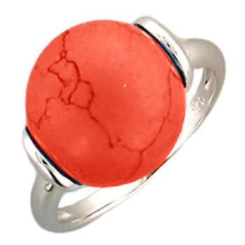 Кольцо с кораллом из серебра (арт. 321359)