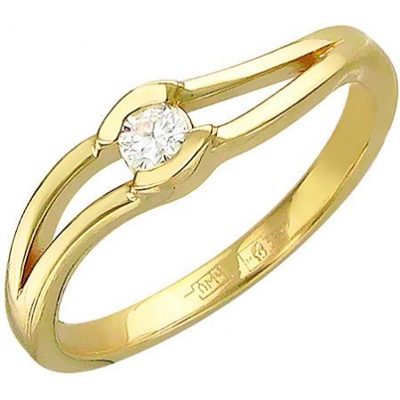 Кольцо с бриллиантом из желтого золота (арт. 322603)