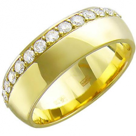 Кольцо с бриллиантами из желтого золота 750 пробы (арт. 323106)