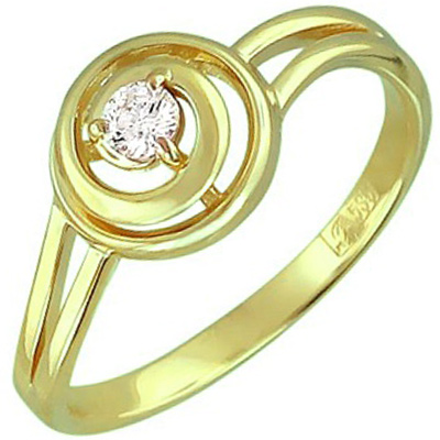 Кольцо с бриллиантом из желтого золота (арт. 323435)