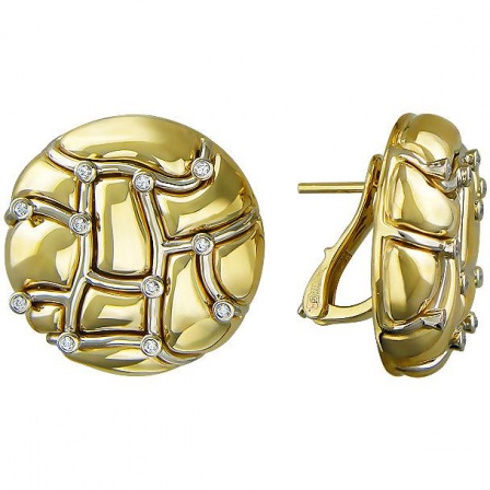 Серьги с бриллиантами из комбинированного золота 750 пробы (арт. 325001)