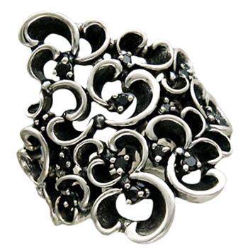 Кольцо с бриллиантами из серебра (арт. 325640)