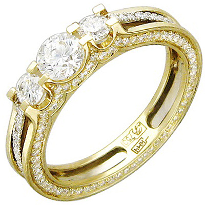Кольцо с бриллиантами из комбинированного золота 750 пробы (арт. 325691)