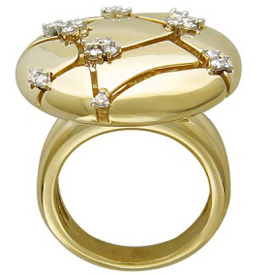 Кольцо с бриллиантами из комбинированного золота 750 пробы (арт. 329050)