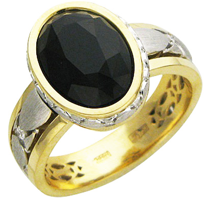Кольцо с бриллиантами, агатом из комбинированного золота 750 пробы (арт. 329853)
