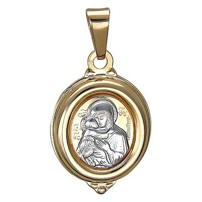 Подвеска-иконка "Богородица Владимирская" из красного золота (арт. 341365)