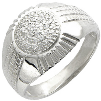 Кольцо с фианитами из серебра (арт. 344520)
