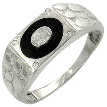 Кольцо с фианитами из серебра (арт. 345207)