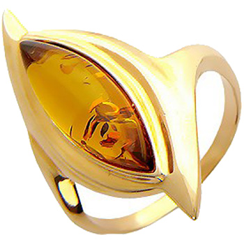 Кольцо с янтарем из красного золота (арт. 345295)