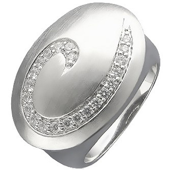 Кольцо с фианитами из серебра (арт. 345907)
