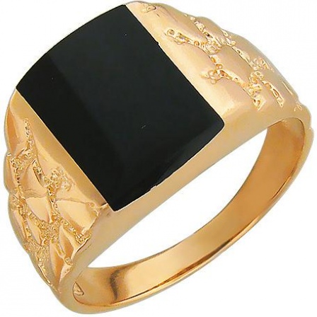 Кольцо с 1 ониксом из красного золота  (арт. 353450)