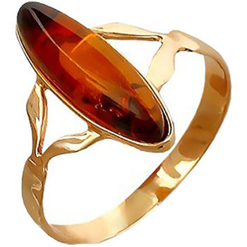 Кольцо с янтарем из красного золота  (арт. 354415)