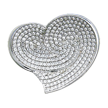 Подвеска Сердце  с фианитами из серебра 925 пробы (арт. 355618)