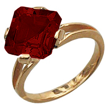 Кольцо с 1 гранатом из красного золота  (арт. 358531)
