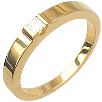 Кольцо с 1 бриллиантом из жёлтого золота 750 пробы (арт. 361794)