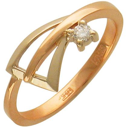 Кольцо с 1 бриллиантом из комбинированного золота  (арт. 361805)