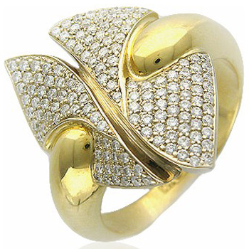 Кольцо с 175 бриллиантами из комбинированного золота 750 пробы (арт. 361846)