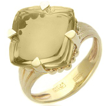 Кольцо с 1 кварцем из жёлтого золота  (арт. 363863)