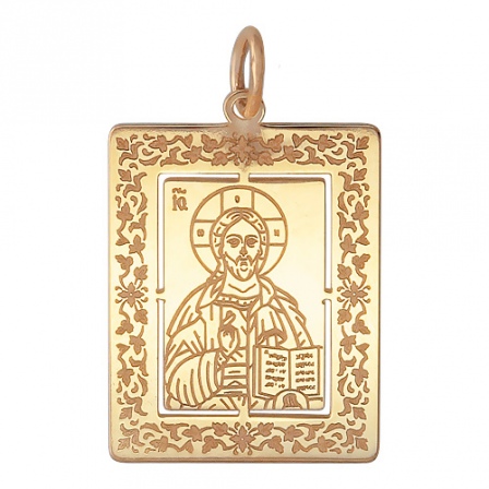 Подвеска-иконка "Господь Вседержитель" из красного золота (арт. 367796)