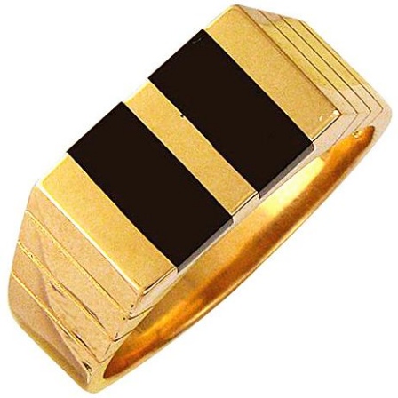 Кольцо с ониксами из белого золота (арт. 369665)