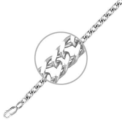 Цепочка плетения "Двойной ромб" из серебра (арт. 369878)