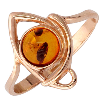 Кольцо с янтарем из красного золота (арт. 370399)
