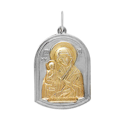 Подвеска-иконка "Богородица Владимирская" из серебра (арт. 374054)