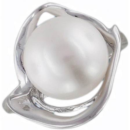 Кольцо с жемчугом из серебра (арт. 383022)