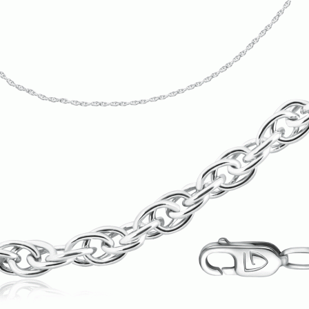 Цепочка плетения "Сингапур" из серебра (арт. 384876)