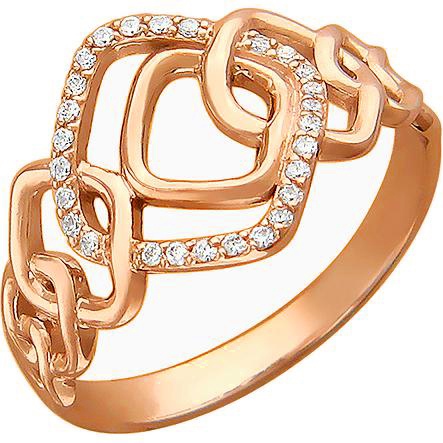 Кольцо с фианитами из красного золота (арт. 391940)