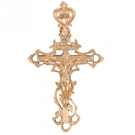 Крестик из красного золота (арт. 391986)