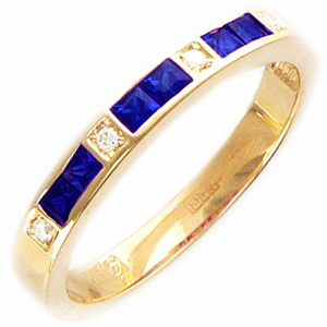 Кольцо с бриллиантами, сапфирами из красного золота (арт. 420894)