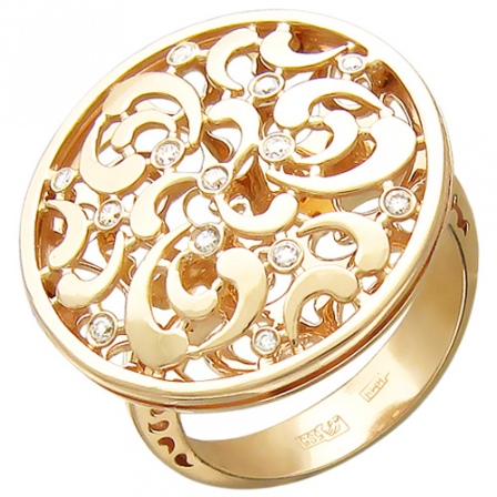 Кольцо с бриллиантами из красного золота (арт. 420931)