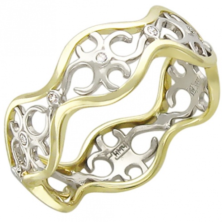Кольцо с бриллиантами из комбинированного золота (арт. 421134)