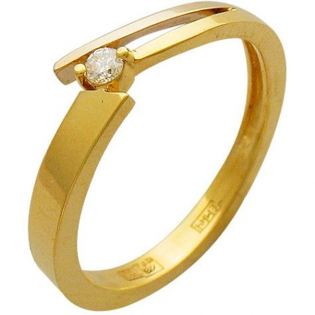 Кольцо с бриллиантом из комбинированного золота 750 пробы (арт. 421256)