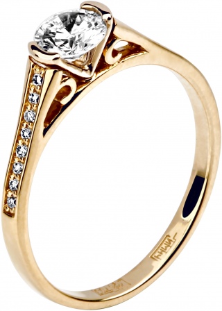 Кольцо с бриллиантами из комбинированного золота 750 пробы (арт. 421263)