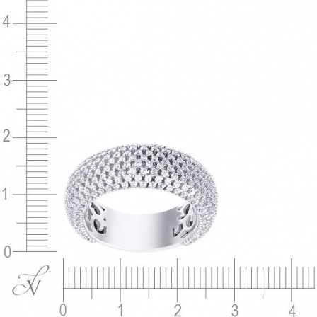 Кольцо с фианитами из серебра (арт. 707642)