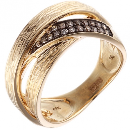 Кольцо с бриллиантами из желтого золота (арт. 730440)