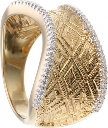 Кольцо с бриллиантами из желтого золота (арт. 730444)