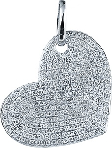 Подвеска Сердце с бриллиантами из белого золота (арт. 730854)