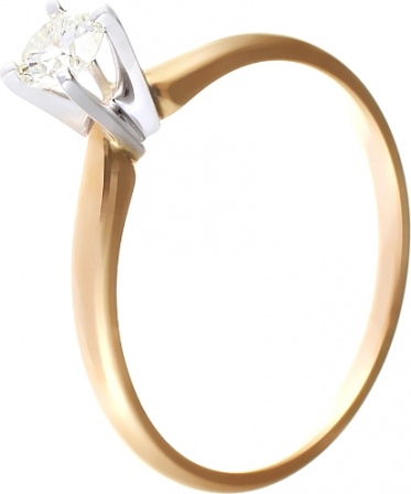 Кольцо с бриллиантом из комбинированного золота (арт. 732104)