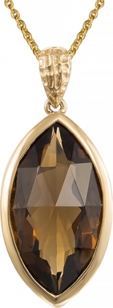 Колье с бриллиантами, кварцем из желтого золота (арт. 732351)