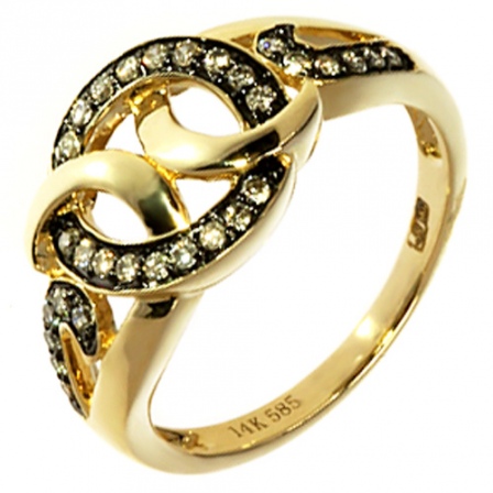 Кольцо с бриллиантами из желтого золота (арт. 733225)