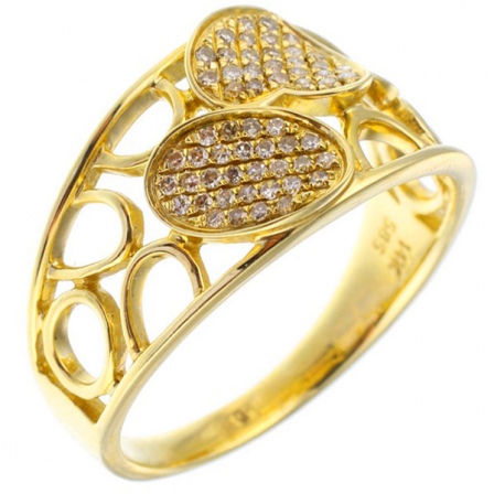 Кольцо с бриллиантами из желтого золота (арт. 733238)