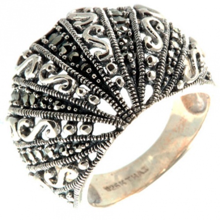 Кольцо с марказитами из серебра (арт. 734240)