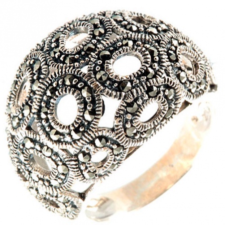 Кольцо с марказитами из серебра (арт. 734626)