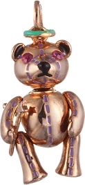 Подвеска Мишка с рубинами из серебра (арт. 734837)