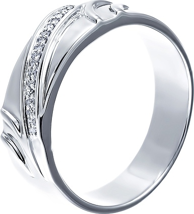 Кольцо с бриллиантами из серебра (арт. 735974)