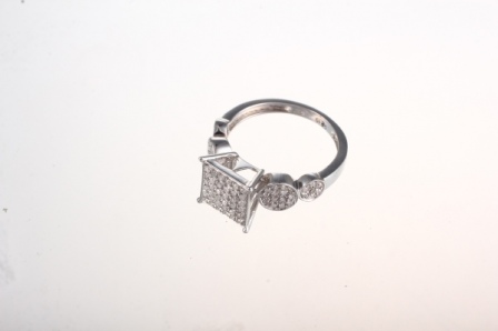 Кольцо с бриллиантами из серебра (арт. 736827)