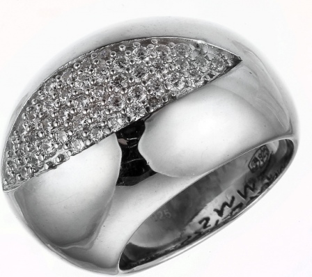 Кольцо с фианитами из серебра (арт. 737780)